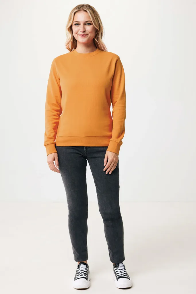 IQONIQ Zion Rundhals-Sweater aus recycelter Baumwolle, sundial orange – Bild 4
