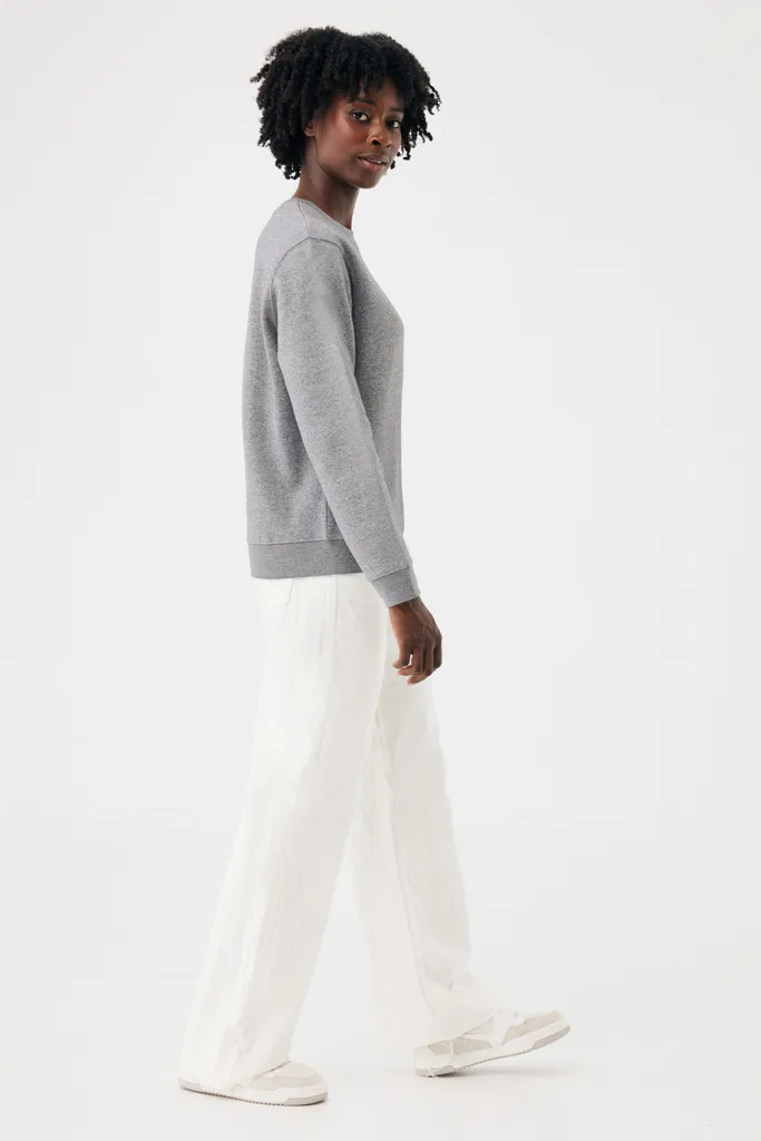 IQONIQ Torla Rundhals-Pullover aus recycelter Baumwolle, light heather anthracite – Bild 6
