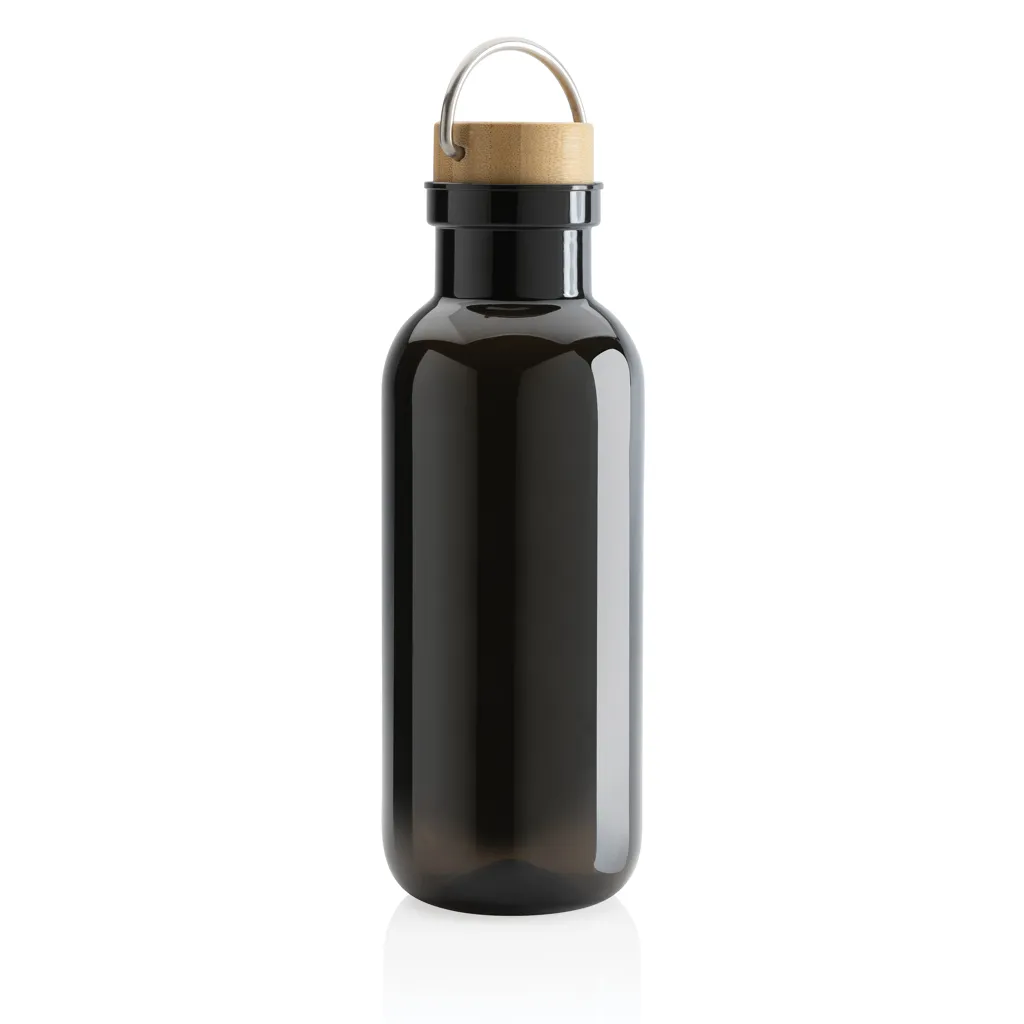 RCS rPET Flasche with Bambusdeckel und Griff, schwarz – Bild 2