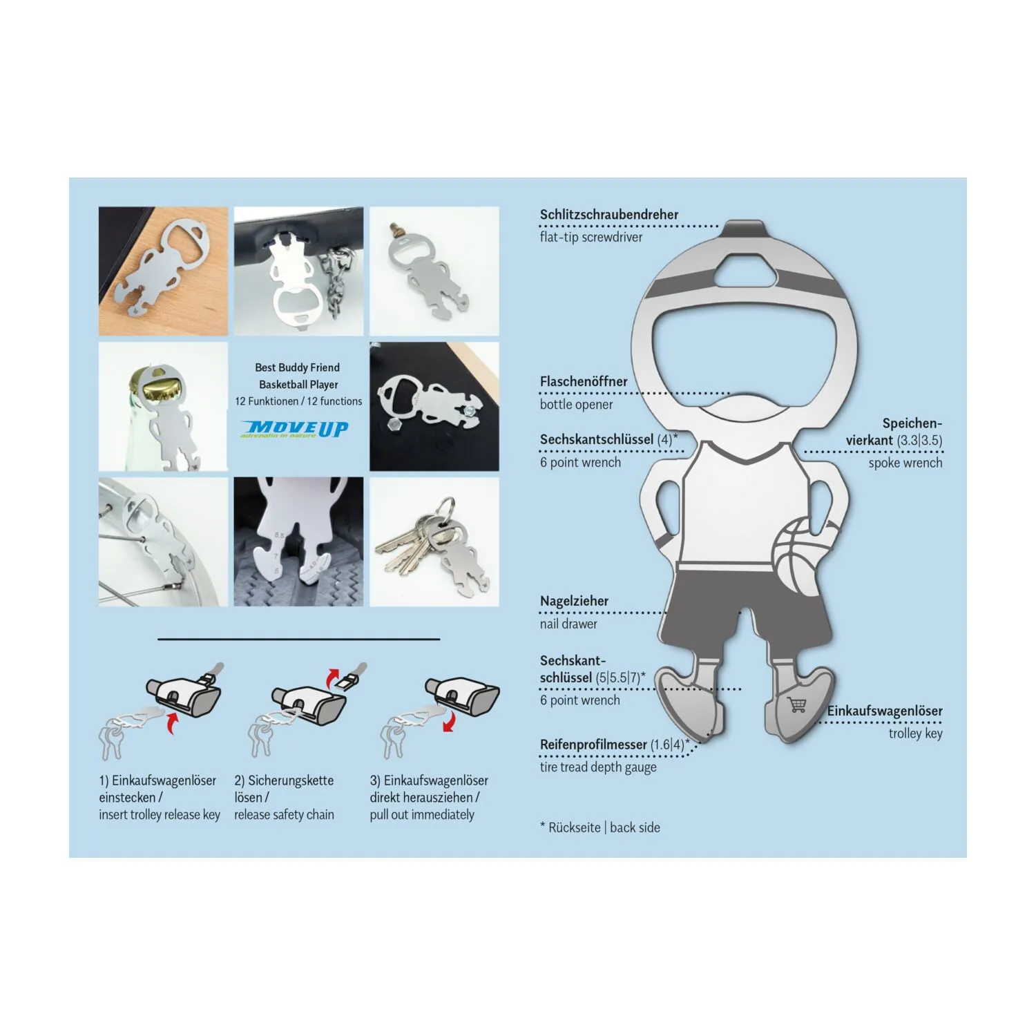 ROMINOX® Best Buddy Friend // Basketball Player, silber – Bild 8