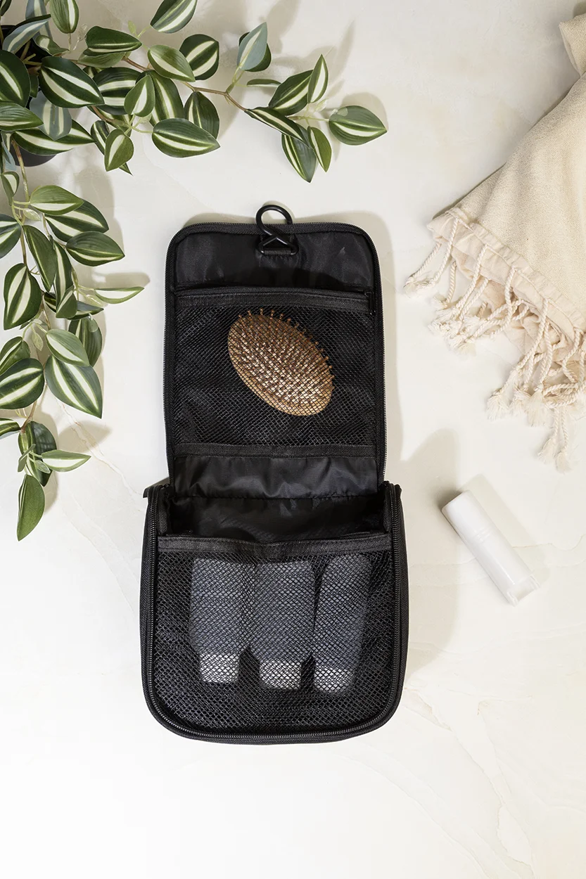 RPET Kosmetiktasche zum Hängen Susity, schwarz – Bild 5