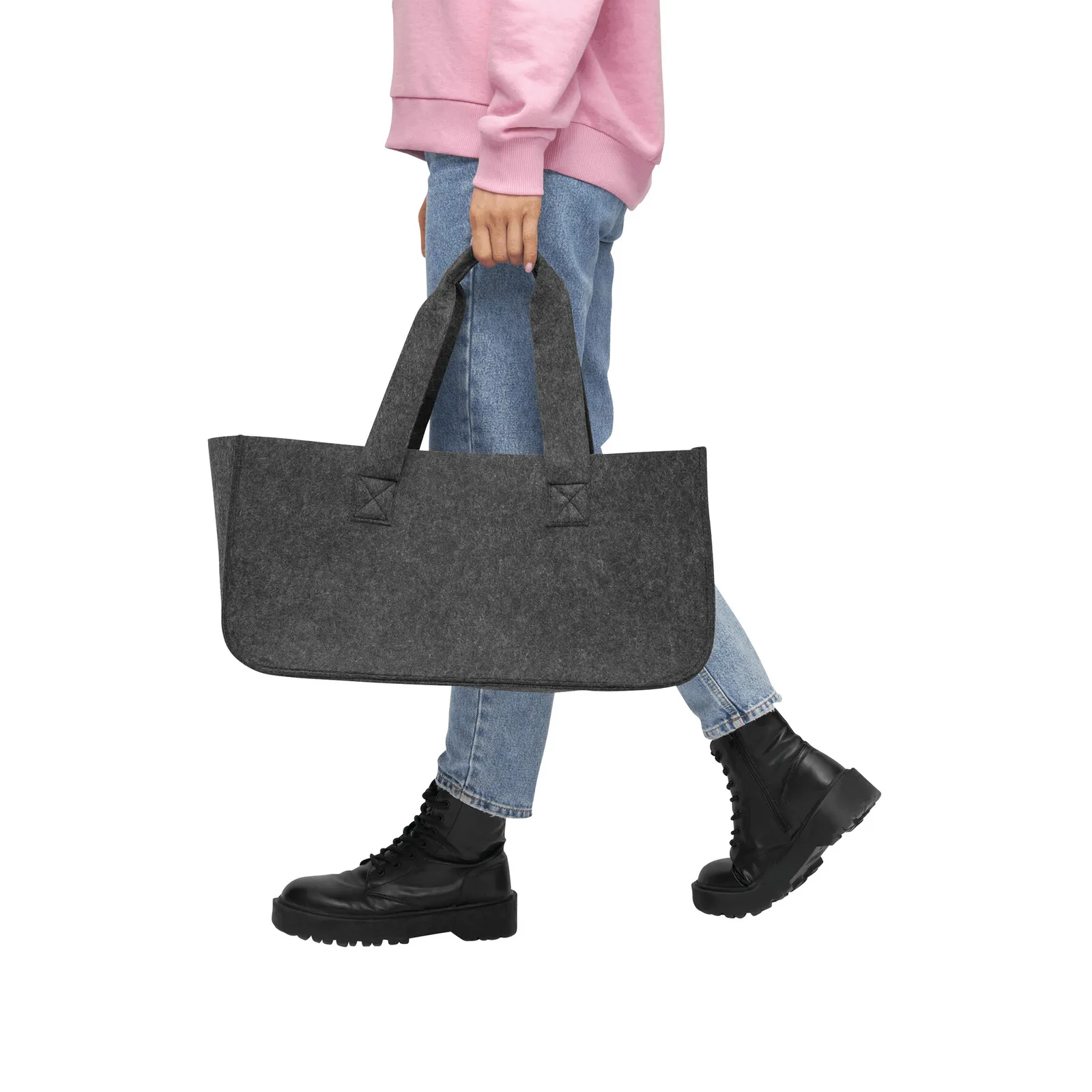 HOMY - Kaminholz-Tasche grau, grau – Bild 5