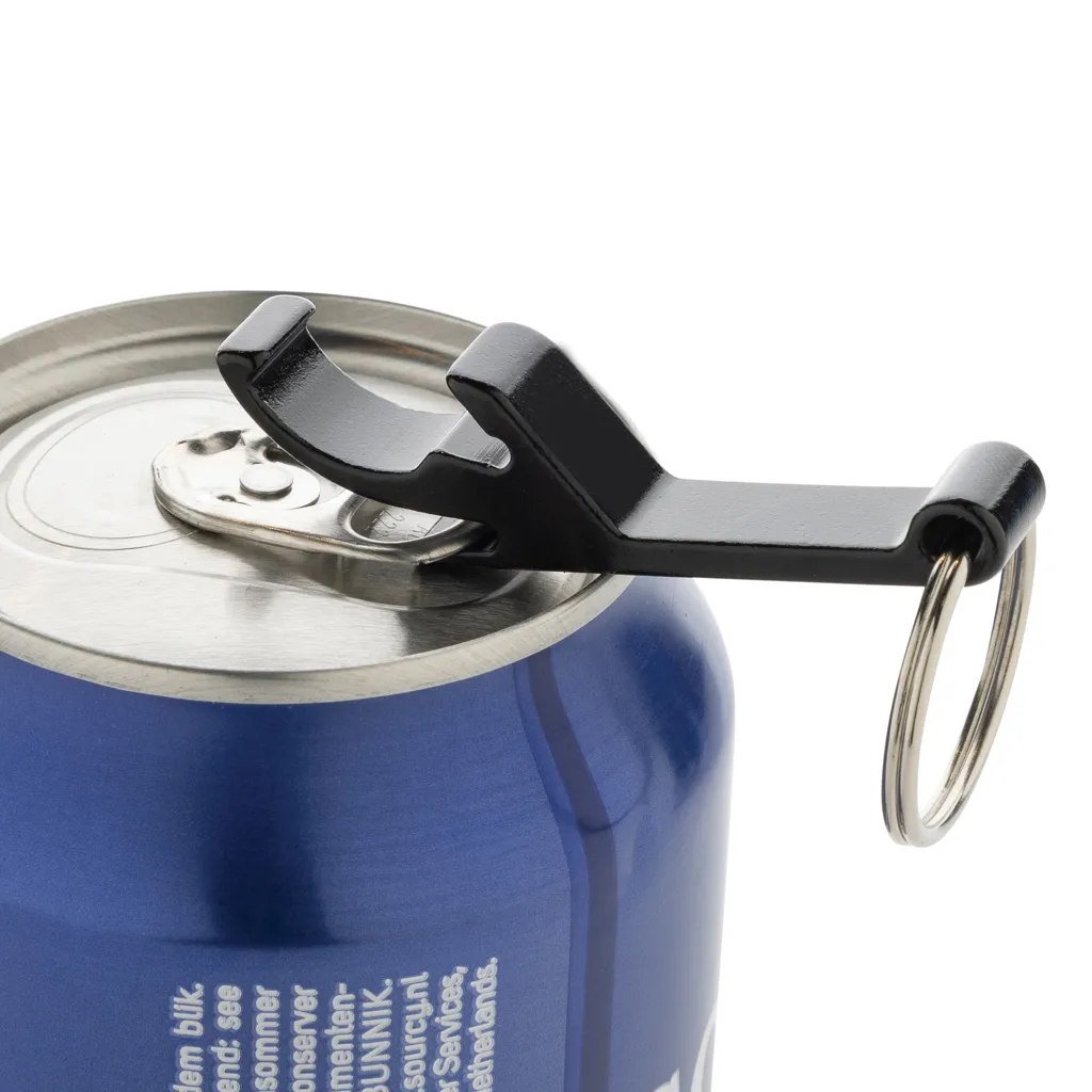 Flaschen- und Dosenöffner aus RCS recyceltem Aluminium, schwarz – Bild 3