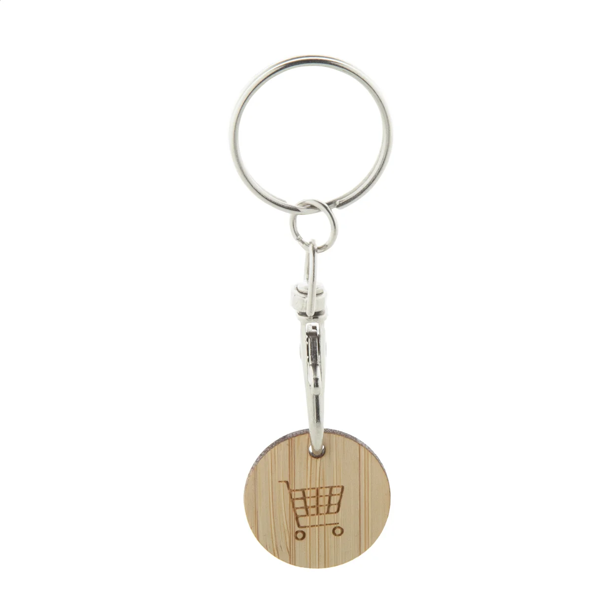 Einkaufswagen-Chip/Schlüsselanhänger Boomarket, natur – Bild 5