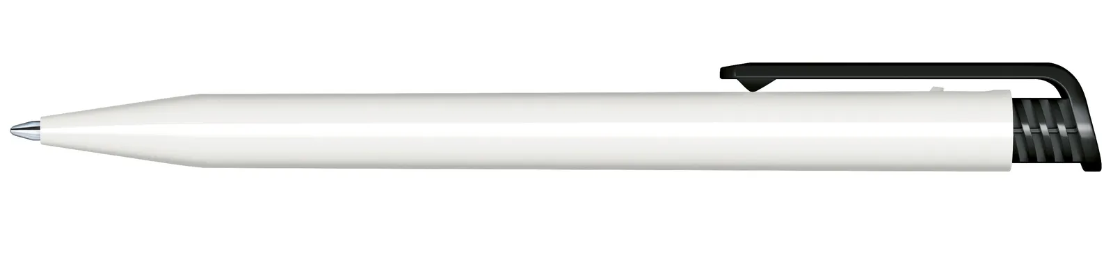 Super Hit Polished Basic Druckkugelschreiber, Weiß - Schwarz – Bild 4