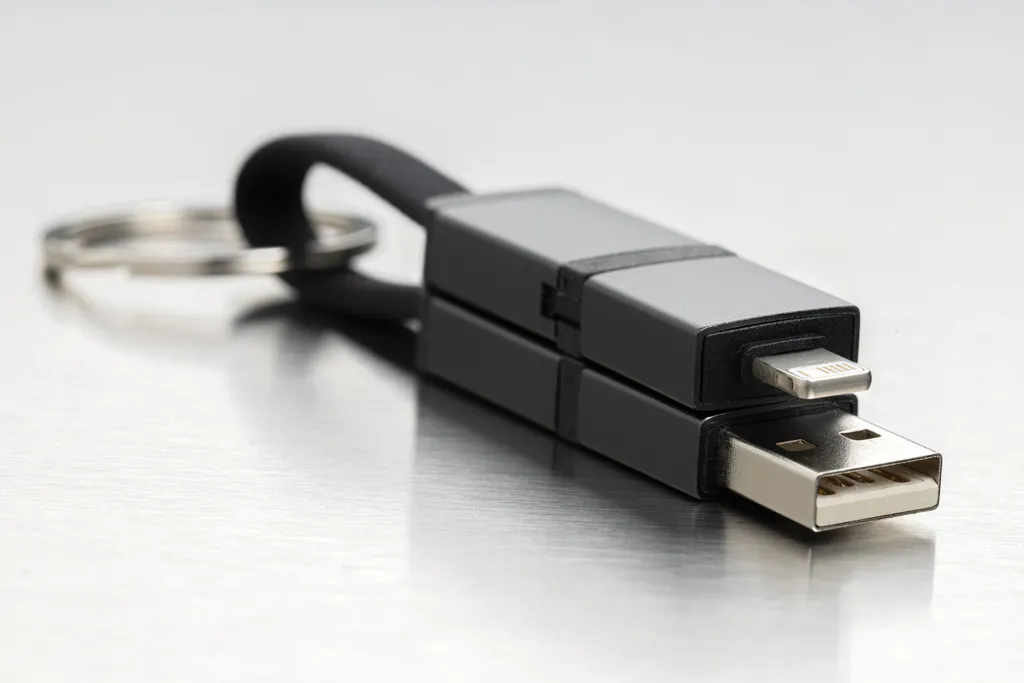 Terra 4-in-1 Schnellladekabel für den Schlüsselbund aus rAlu, grau – Bild 5