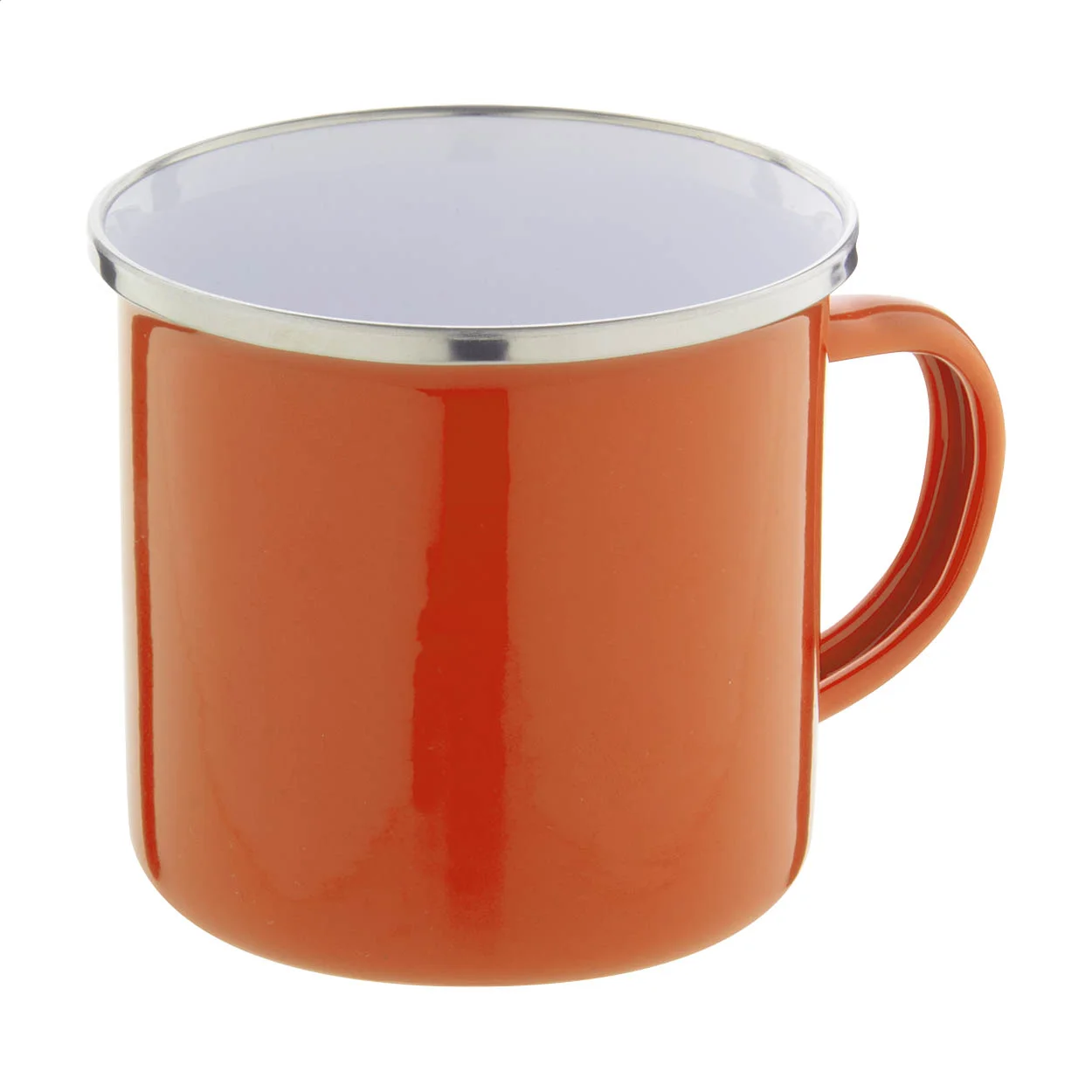 Emailletasse Enavint, orange, weiß – Bild 2