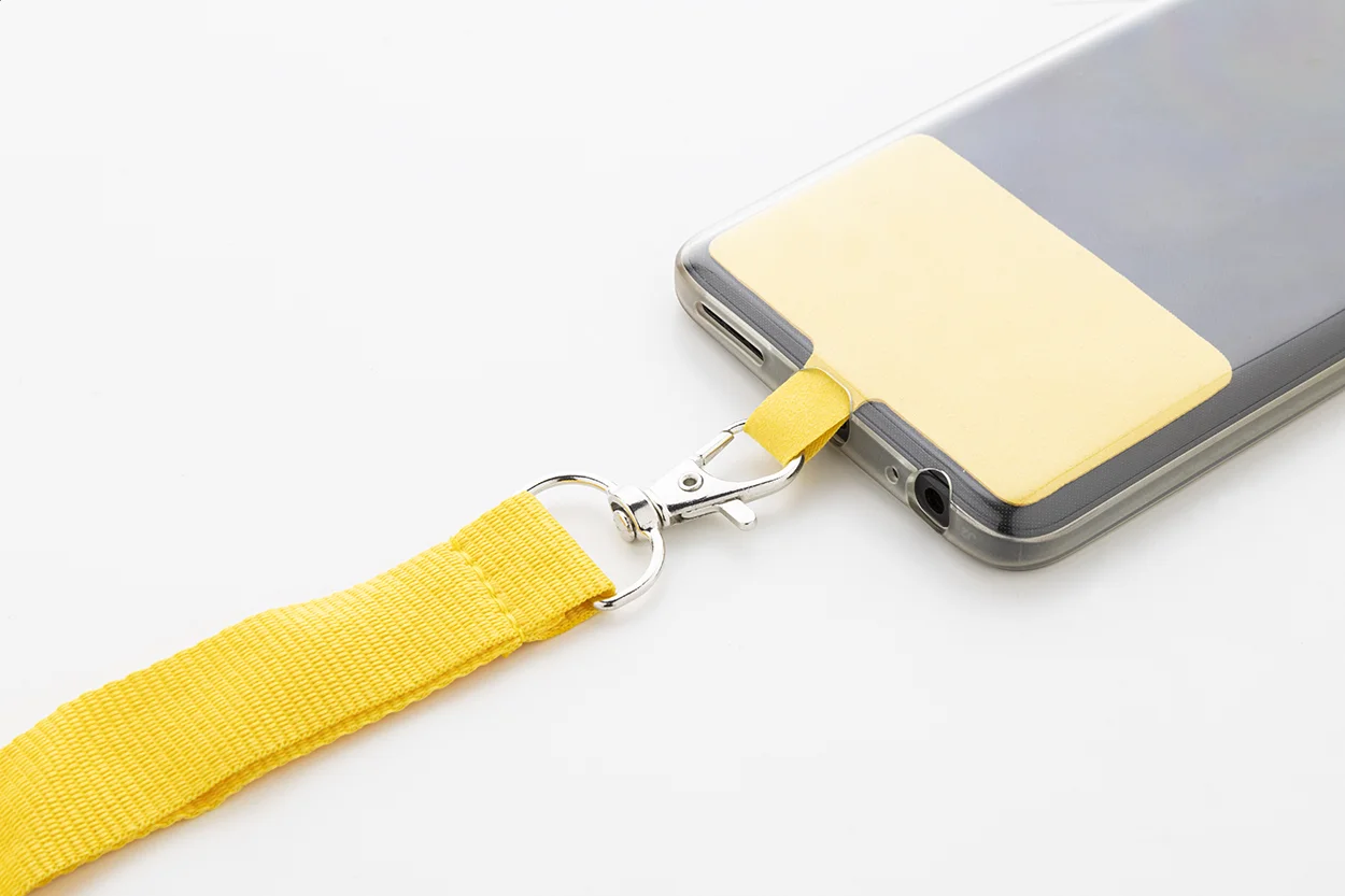 RPET-Handyhalter-Lanyard Revent Call, gelb – Bild 4