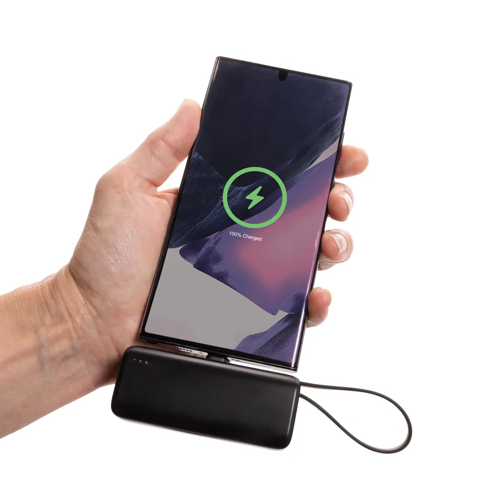 Powerlink 3000mah Powerbank aus RCS rPlastic mit USB-C Kabel, schwarz – Bild 3