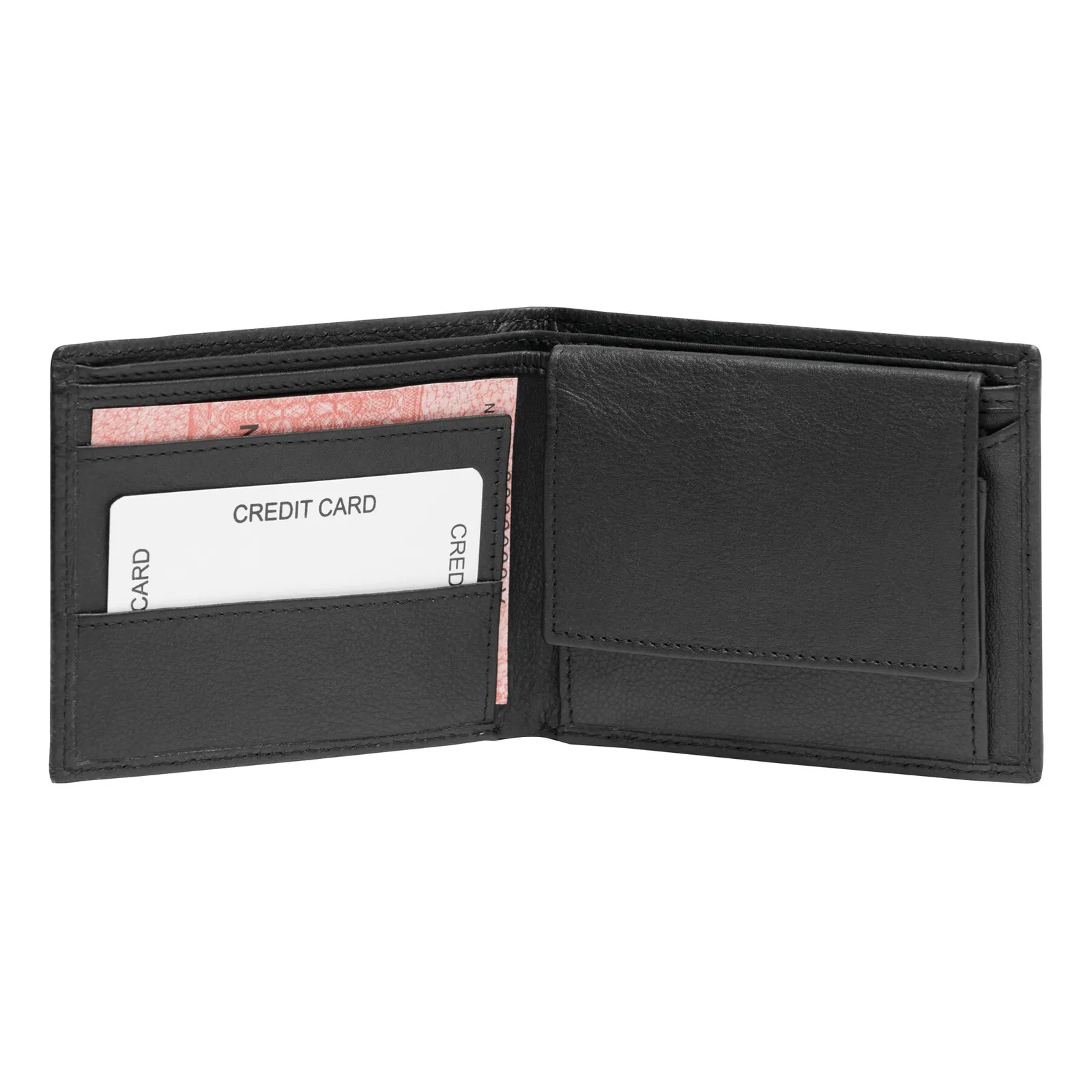 PALERMO - Echtleder-Geldbörse schwarz, schwarz – Bild 4