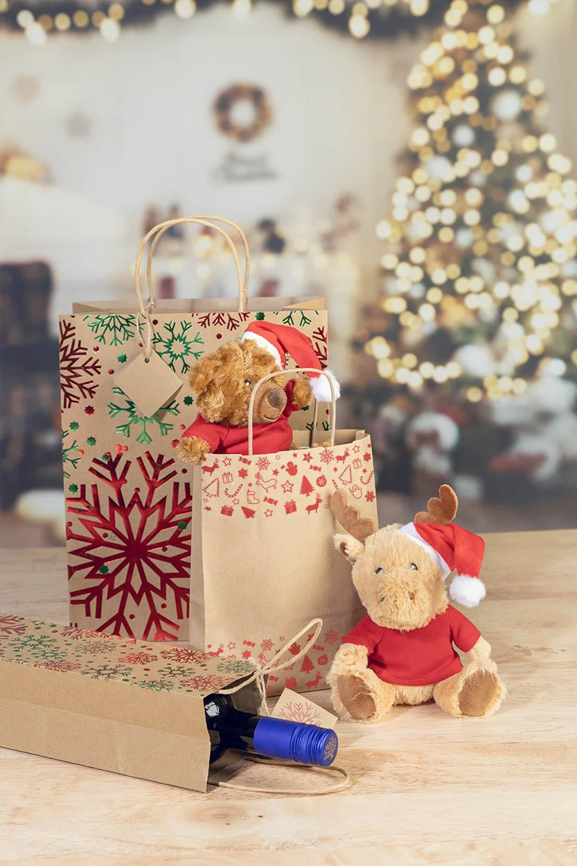 Weihnachtsgeschenktasche Julegave S, klein, natur – Bild 4