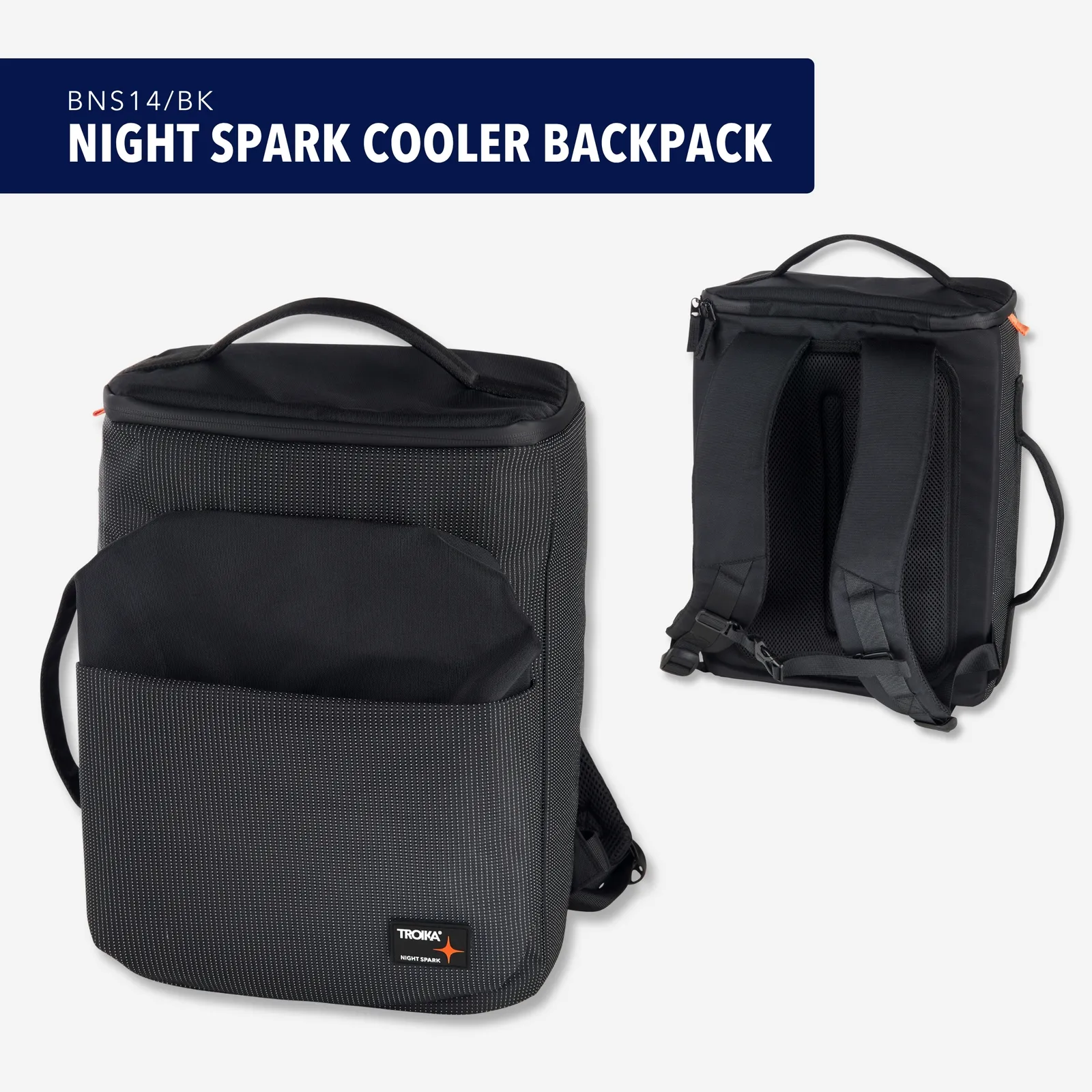 Kühlrucksack NIGHT SPARK COOLER BACKPACK, orange/schwarz – Bild 5