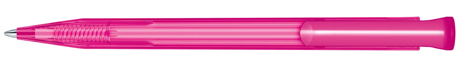 Super Hit Clear Druckkugelschreiber, Rhodamine Red - Pink – Bild 3
