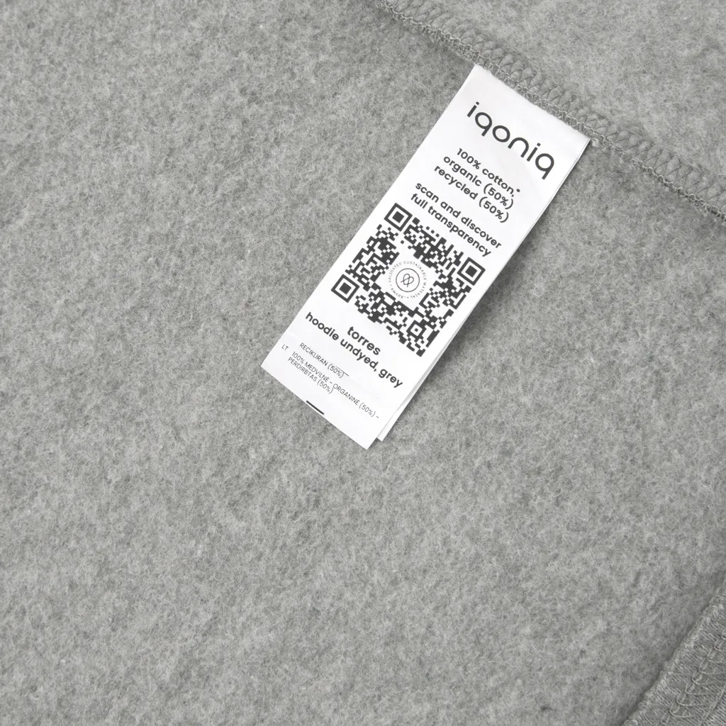 IQONIQ Torres ungefärbter Hoodie aus recycelter Baumwolle, heather grey – Bild 6