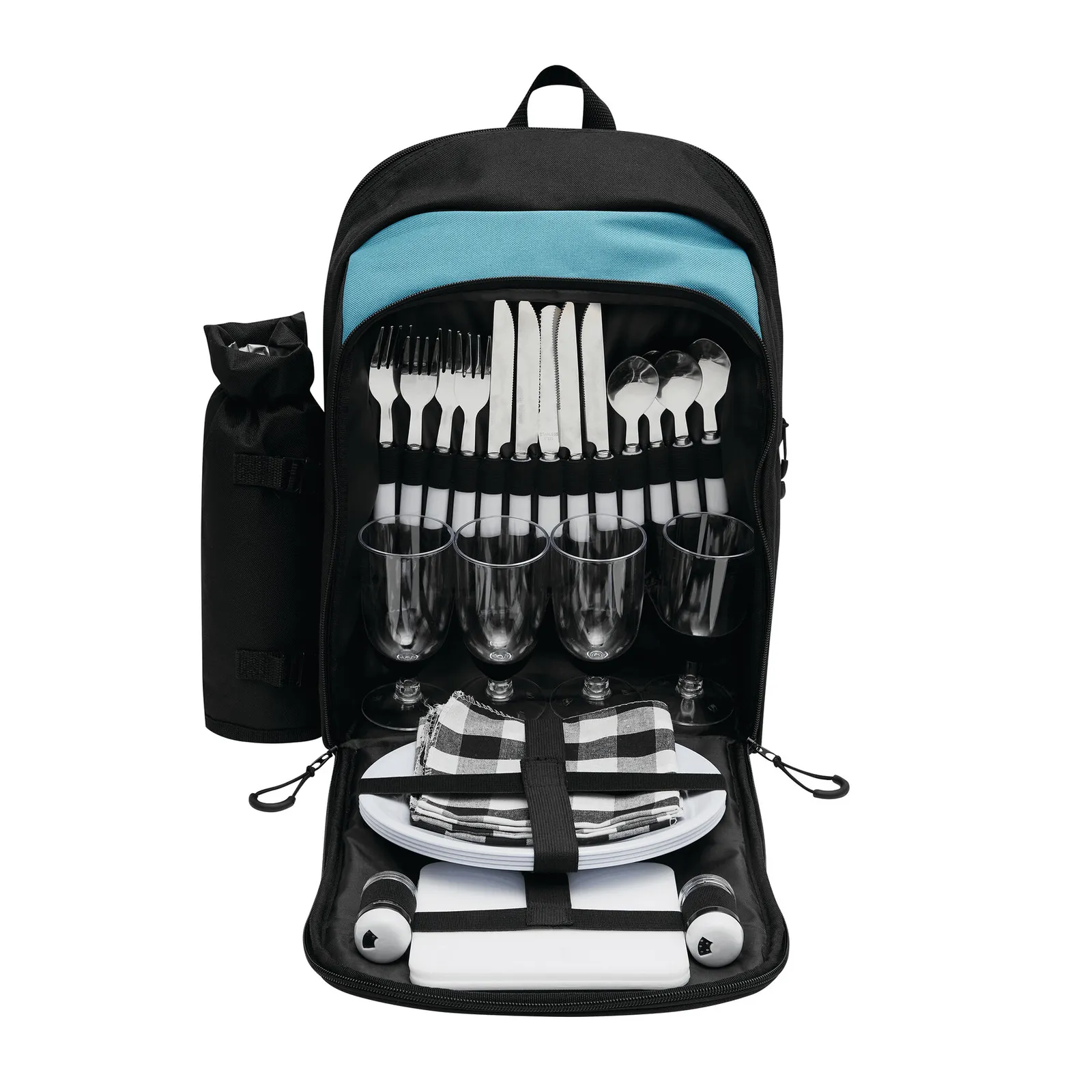 SMART TRIP - Picknick-Rucksack, schwarz, türkis – Bild 8