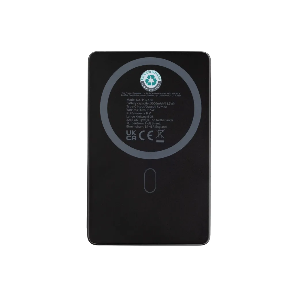 Orion 5.000mAh 5W magnetische Powerbank aus RCS rec. Alu, schwarz – Bild 5