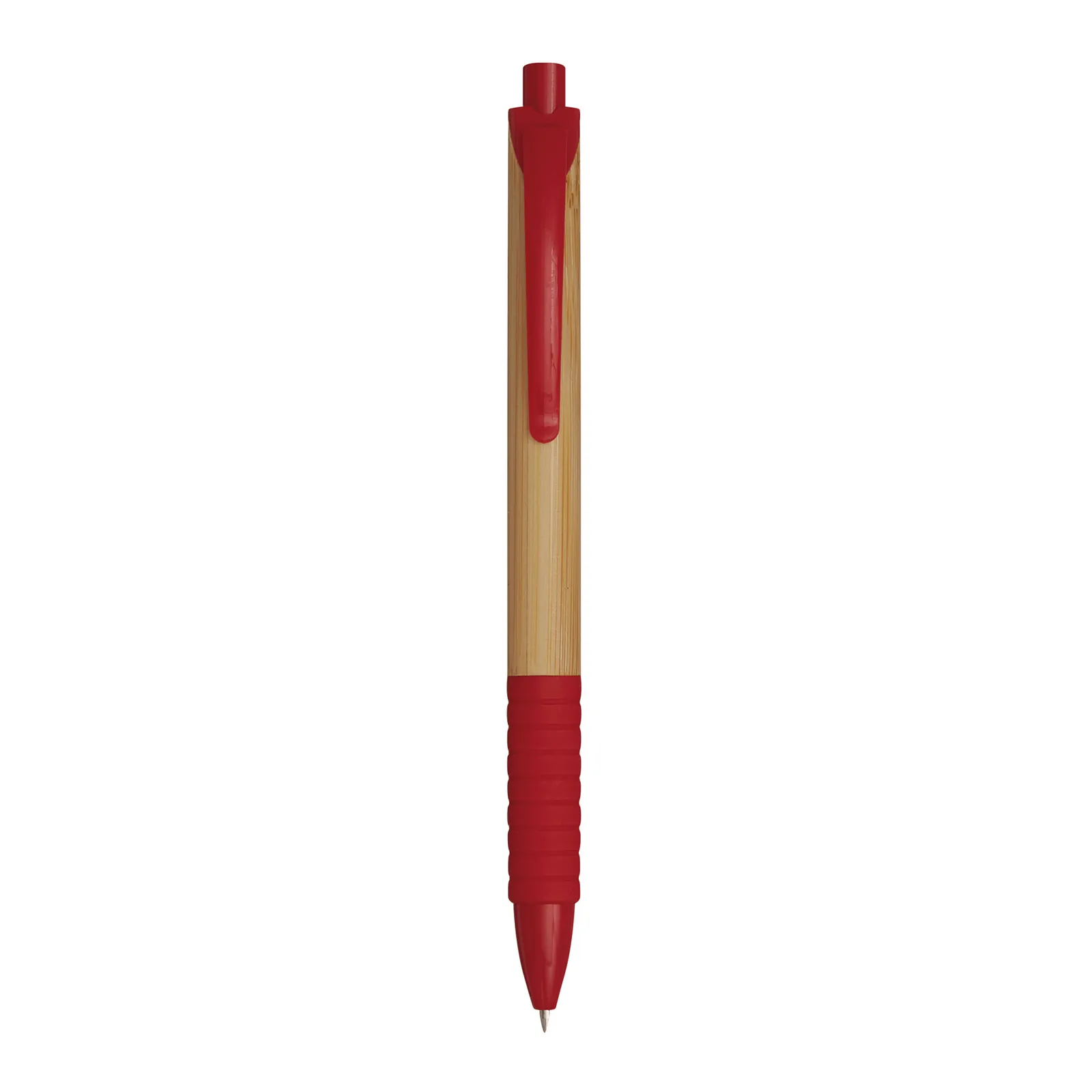 BAMBOO RUBBER - Kugelschreiber, braun, rot – Bild 2