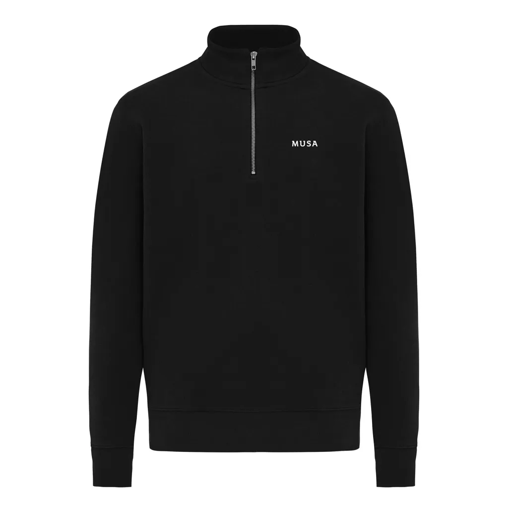 IQONIQ Elgon Quarter-Zip-Sweater aus rec. Baumwolle, schwarz – Bild 3