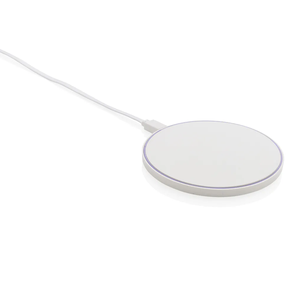 10W Wireless Charger aus RCS Standard recyceltem Kunststoff, weiß – Bild 3