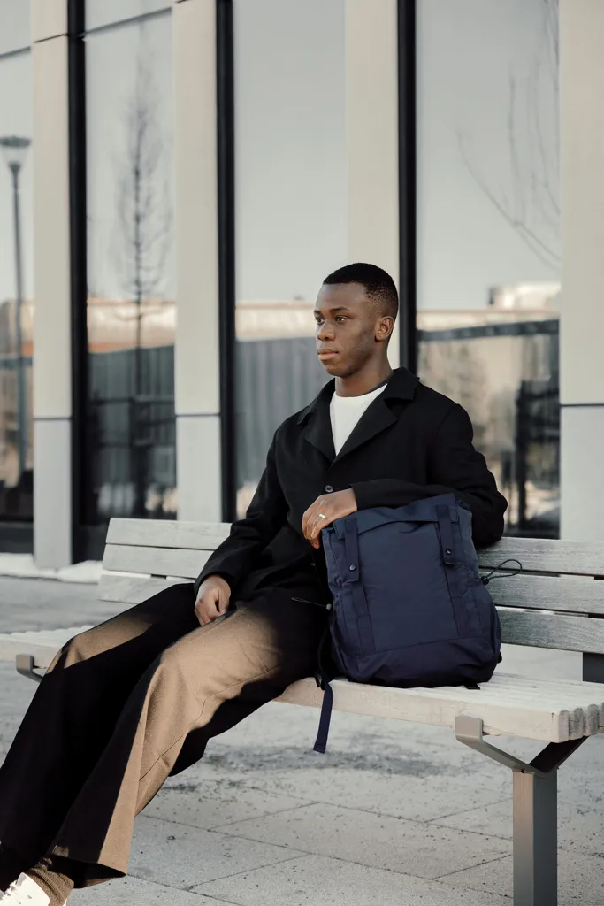 KENTO URBAN Everyday Rucksack aus RCS recyceltem Nylon, navy blau – Bild 7
