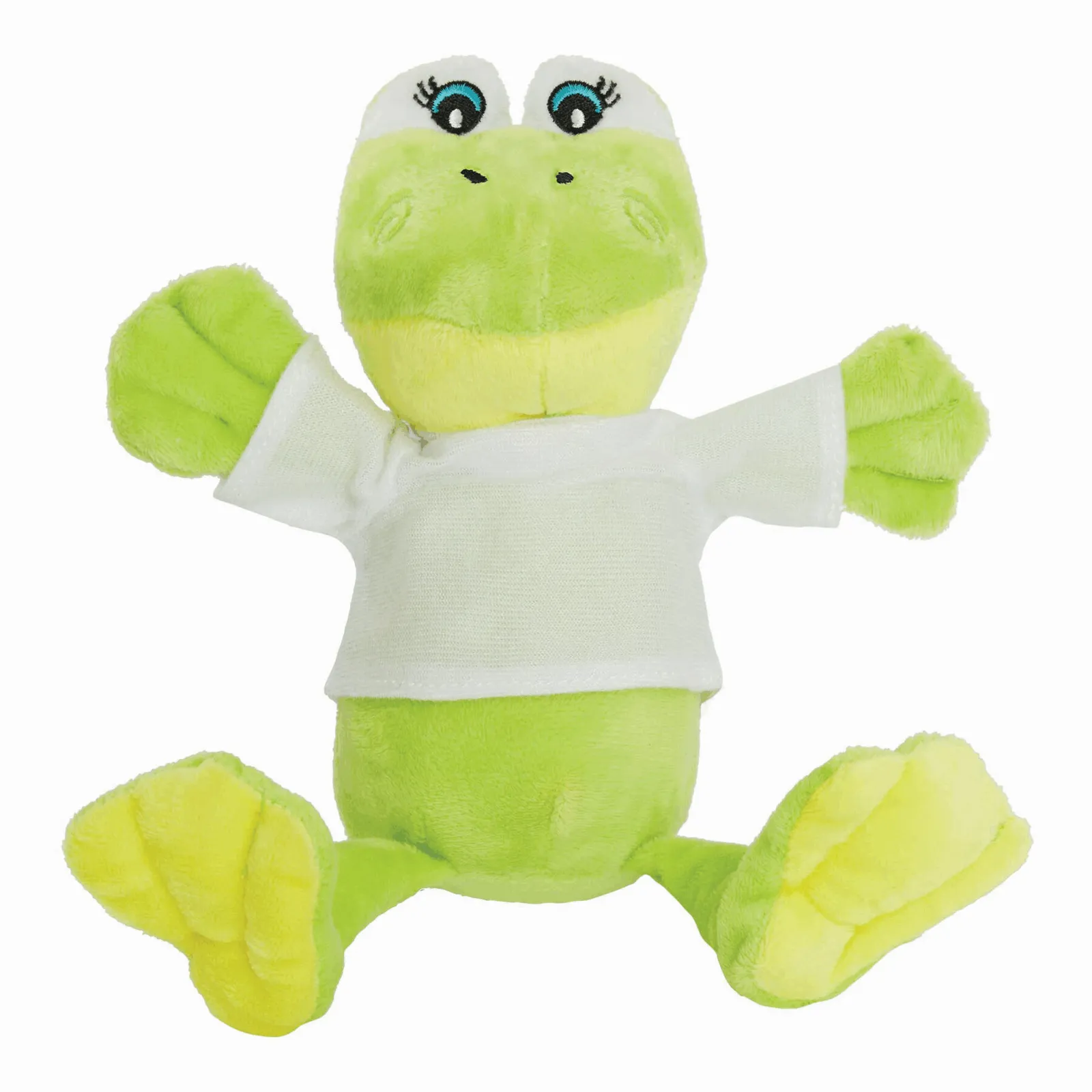 FRIEDA - Plüsch-Frosch grün, weiß, grün, weiß – Bild 2