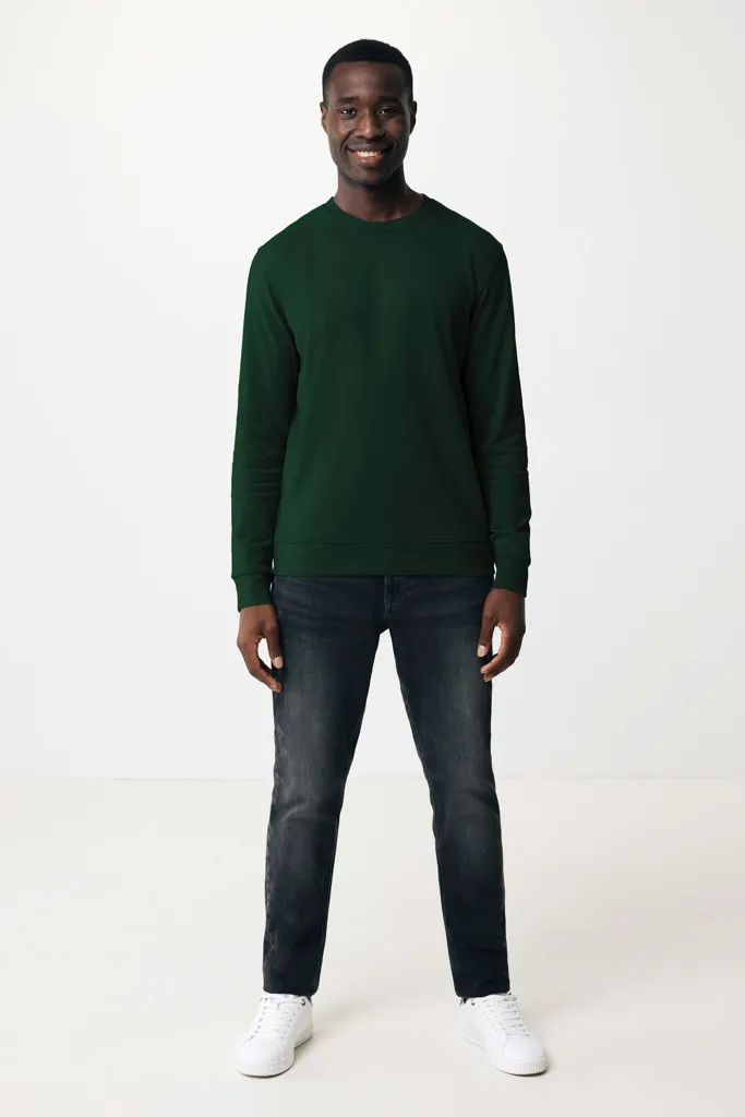 IQONIQ Zion Rundhals-Sweater aus recycelter Baumwolle, forest green – Bild 7