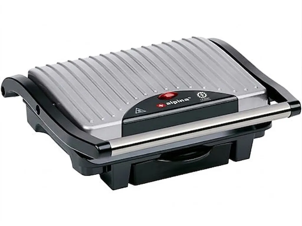 ALPINA Kontaktgrill 1000W Silber, Schwarz – Bild 3