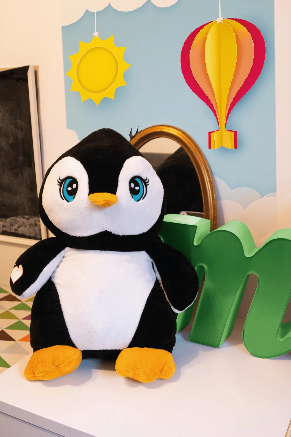 SKIPPER - Großer Plüsch-Pinguin schwarz, weiß, schwarz, weiß – Bild 6