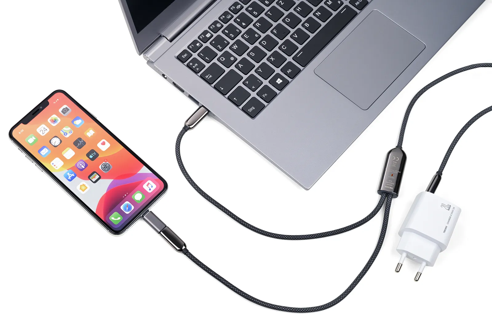Ladekabel LUXURY CHARGING DUO, gunmetal/schwarz – Bild 4