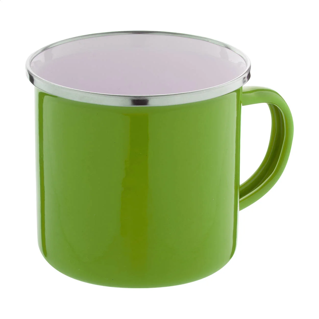 Emailletasse Enavint, grün, weiß – Bild 2