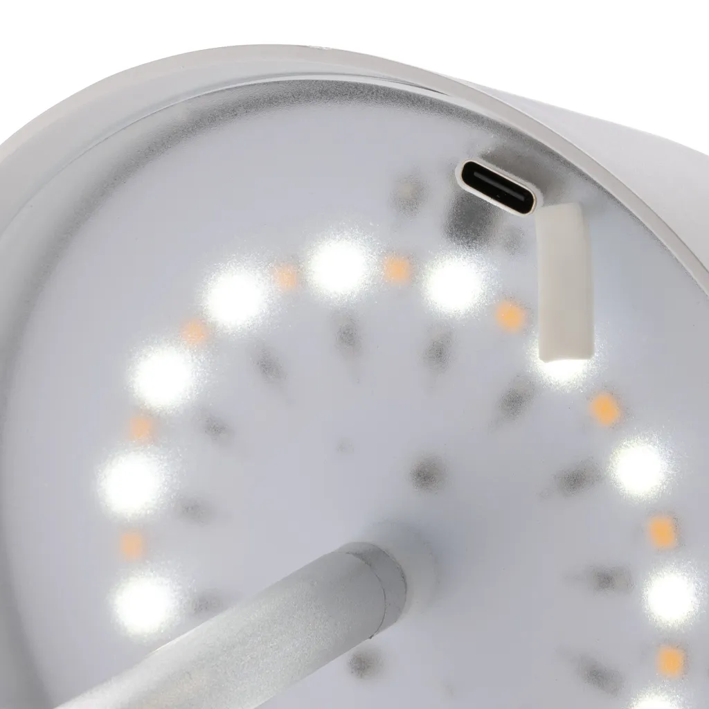 Pure Glow USB-Tischleuchte aus RCS recyceltem Kunststoff, weiß – Bild 2