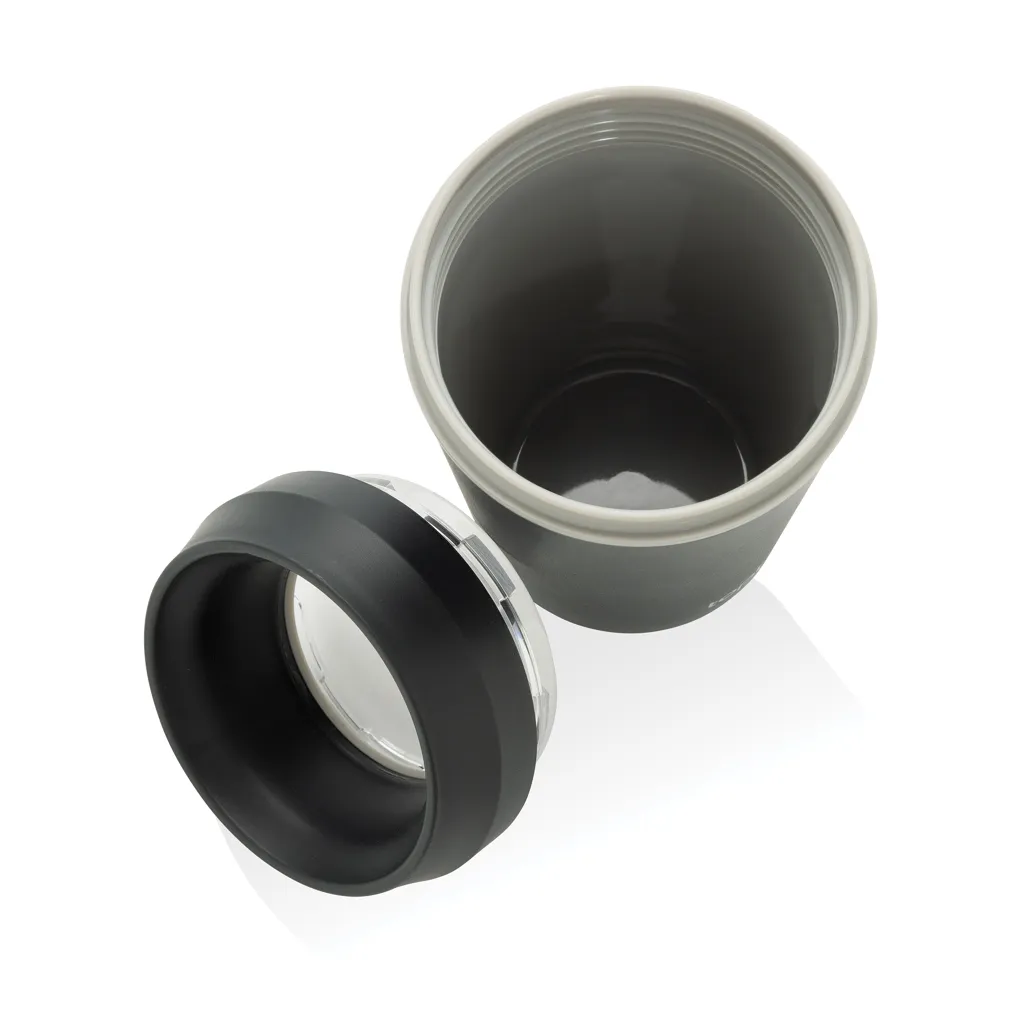 Topl-Becher aus rec. Kunststoff mit 360-Grad-Deckel 354ml, grau – Bild 4