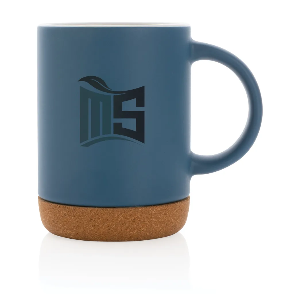 Keramikbecher mit Korkboden, 280ml, blau – Bild 3