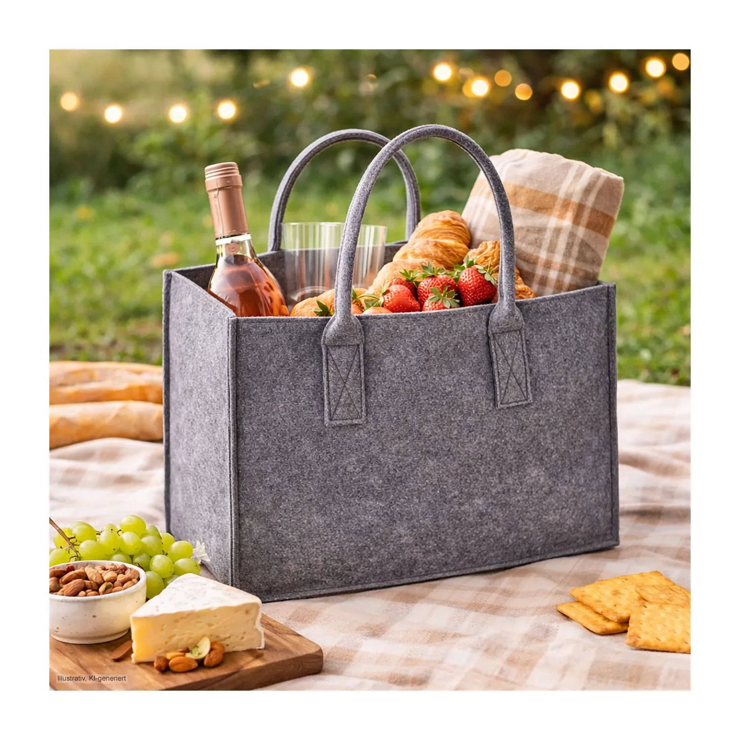 ROMINOX® Vegane Filztasche // Relana, grau – Bild 6