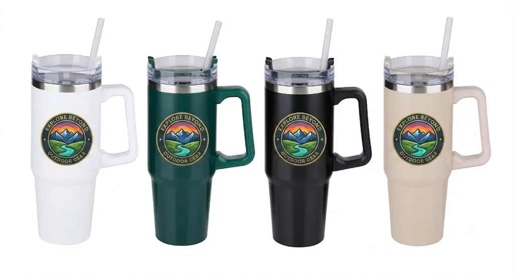ALPINA Vakuum-Isolierbecher mit Trinkhalm 900ml