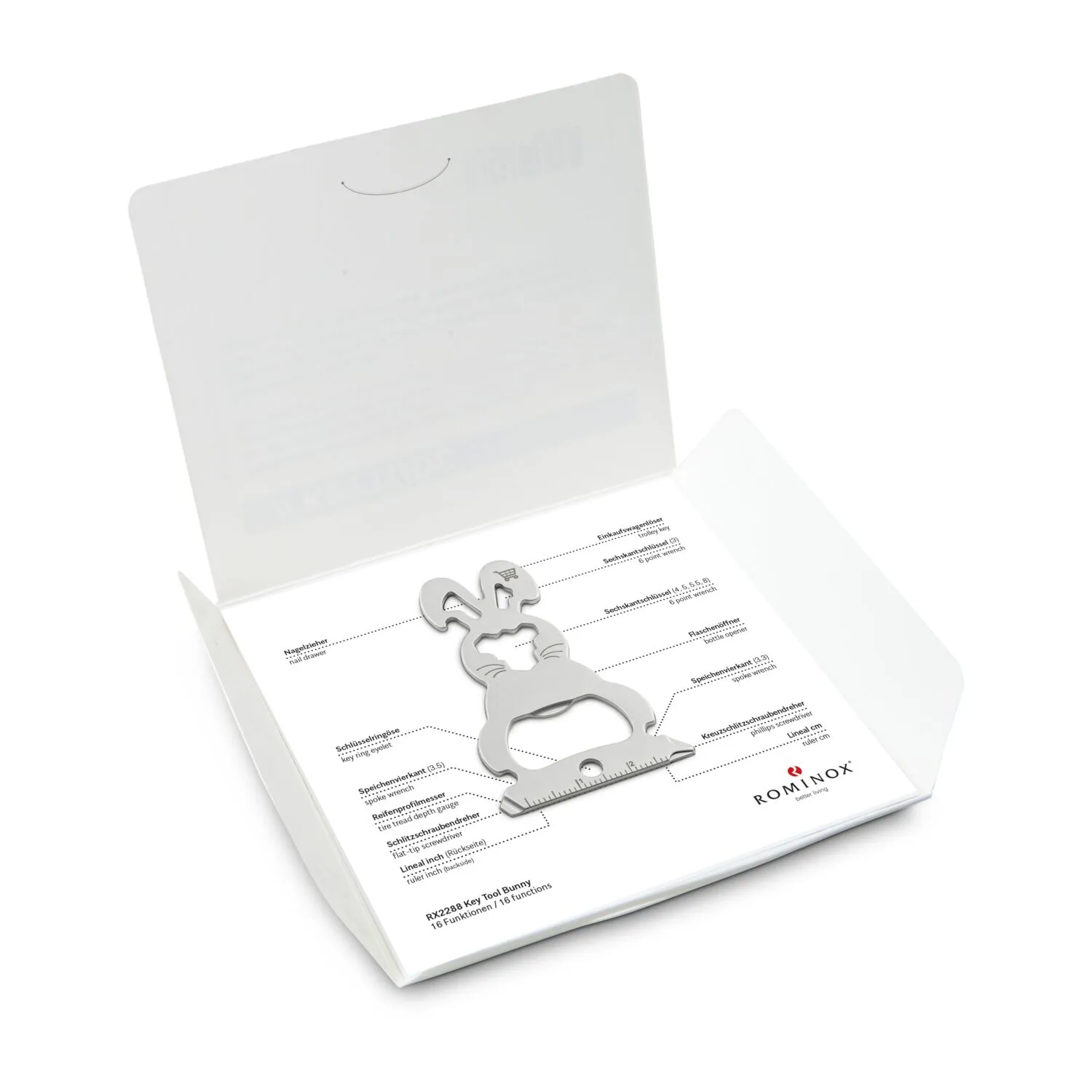 ROMINOX® Key Tool // Bunny - 16 functions (Osterhase), silber – Bild 7