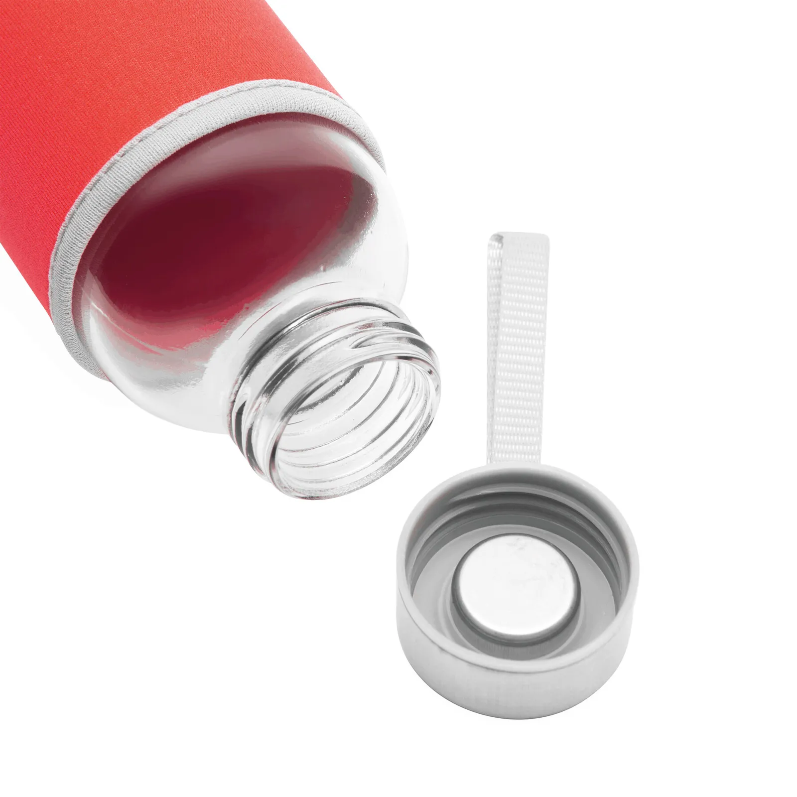 TAKE WELL - Glas-Flasche, rot, transparent – Bild 5