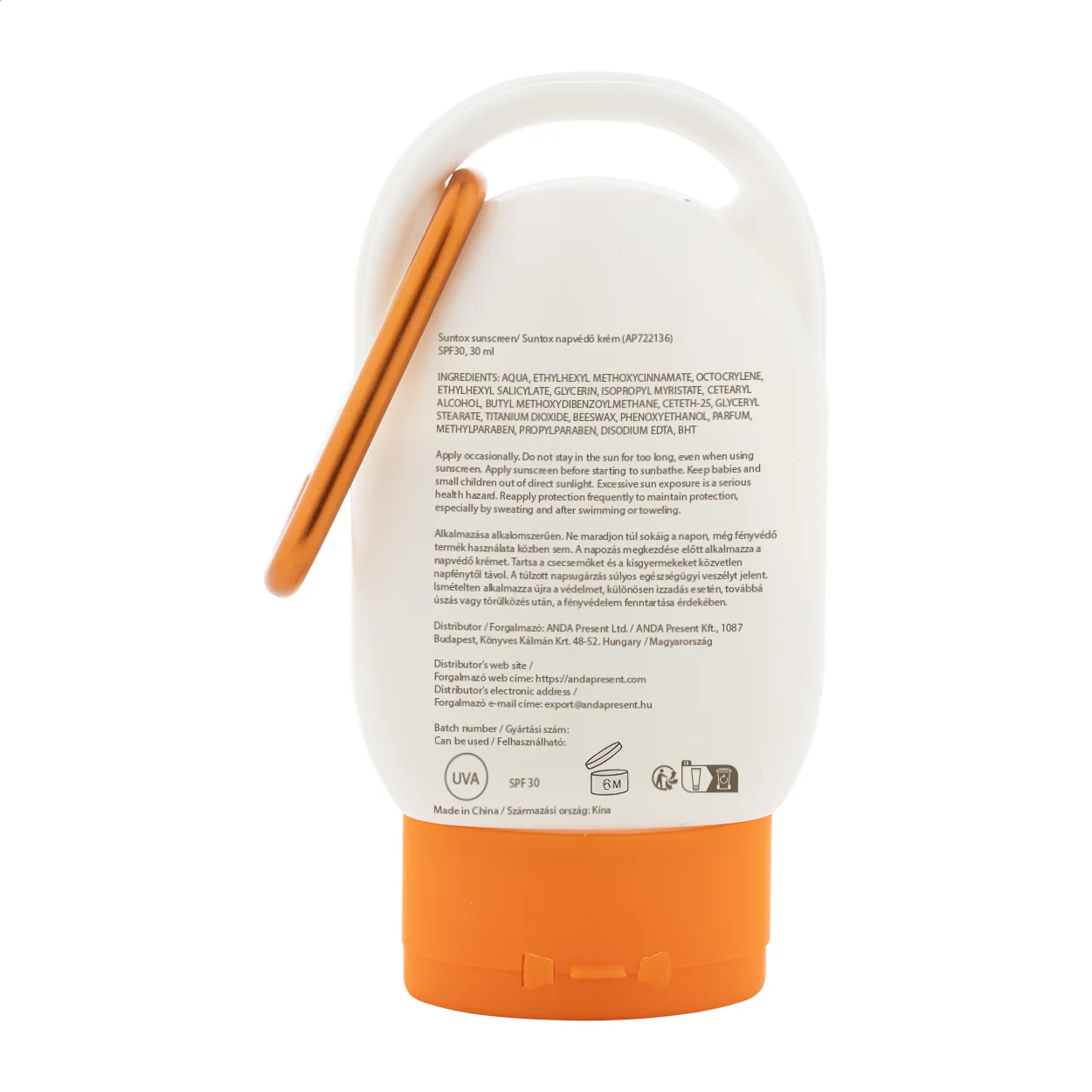 Sonnencreme Suntox, orange, weiß – Bild 2