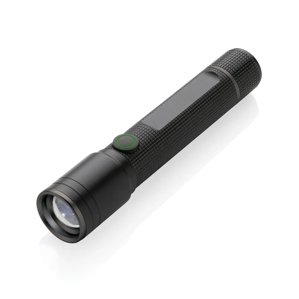 Gear X Taschenlampe aus RCS recycelt. Aluminium mit USB-Akku, schwarz – Bild 3