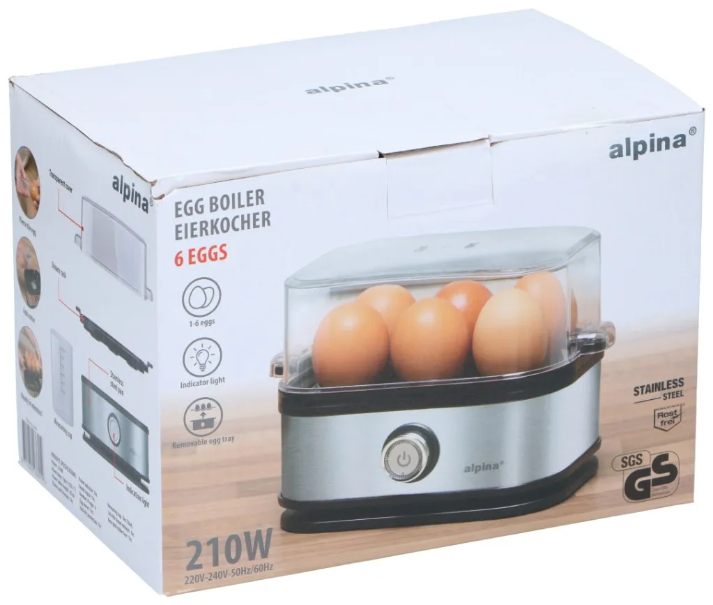 ALPINA Eierkocher 230V 210W, Silber – Bild 5