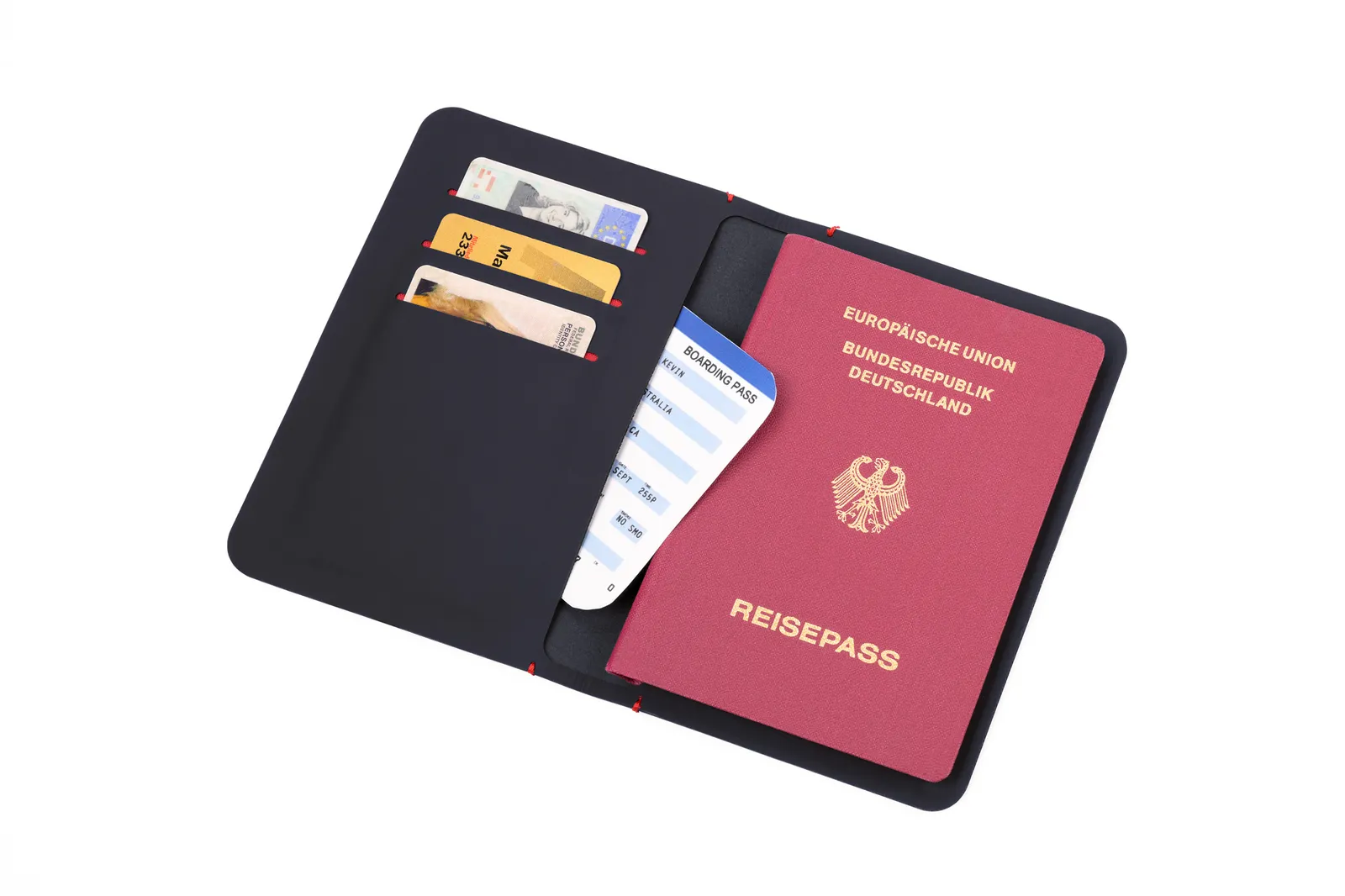Reisepasshülle TROIKA SLIM PASS, rot/schwarz – Bild 2