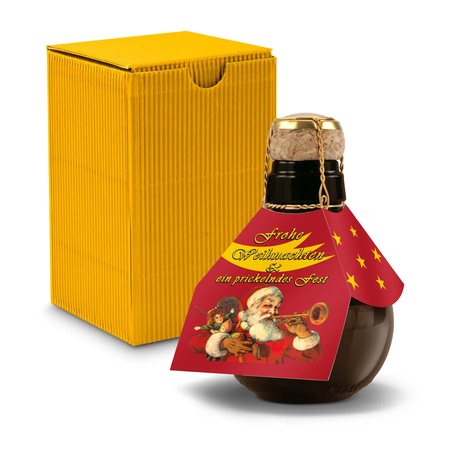 Kleinste Sektflasche der Welt! Weihnachtsgruß - Inklusive Geschenkkarton, 125 ml