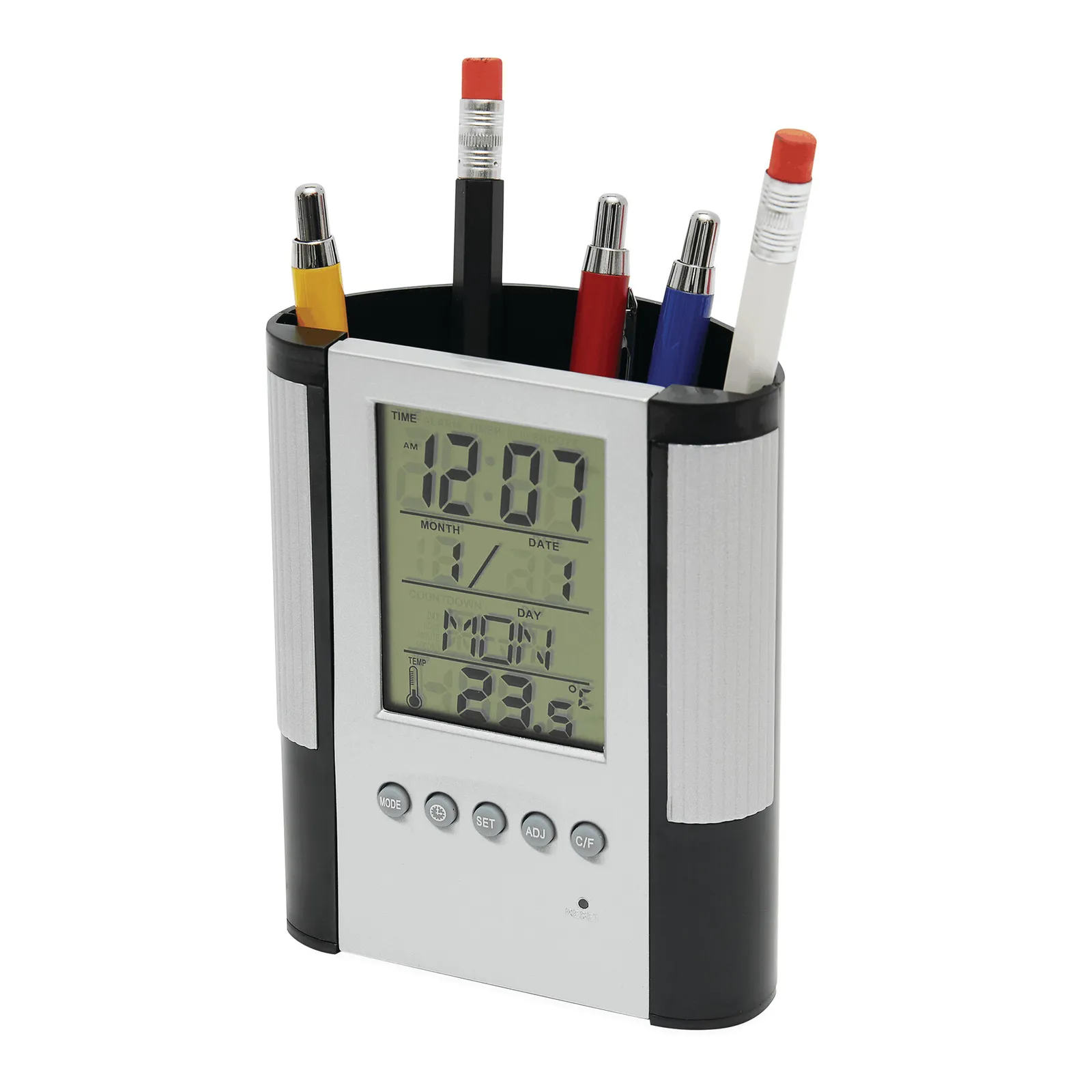 BUTLER - LCD-Wecker schwarz, silber, schwarz, silber – Bild 2