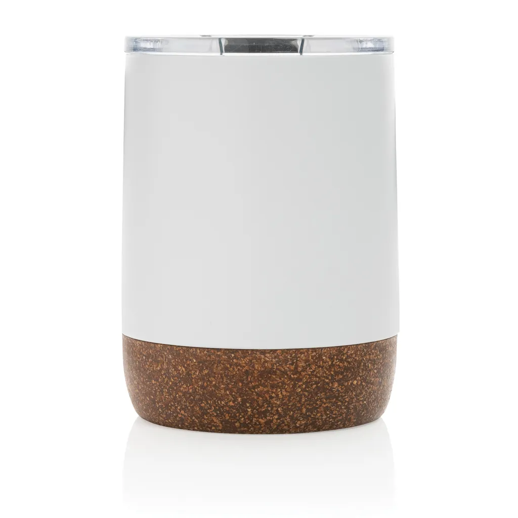 Kleine Vakuum-Kaffeetasse aus RCS rSteel & Kork, weiß – Bild 2
