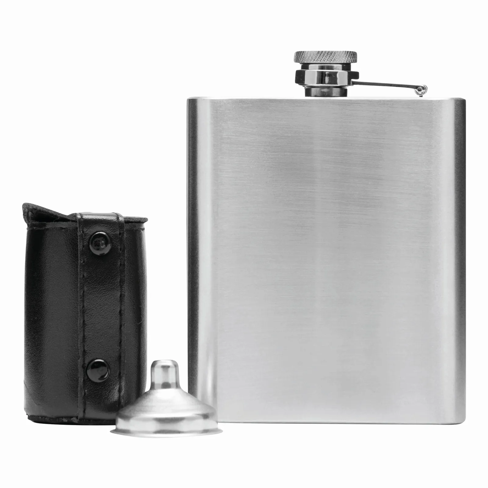 GENTLEMAN - Flachmann-Set schwarz, silber, schwarz, silber – Bild 3