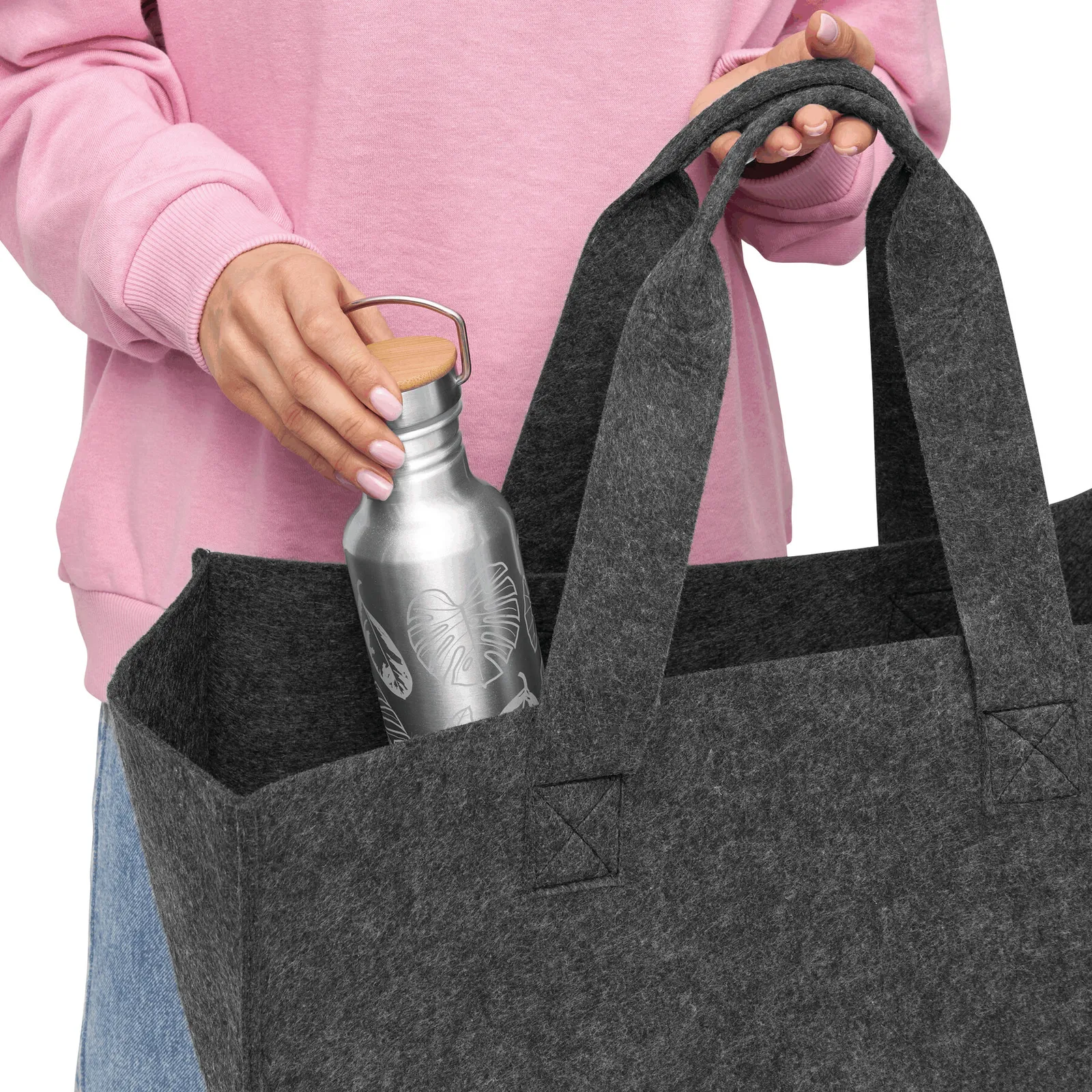 HOMY - Kaminholz-Tasche grau, grau – Bild 6