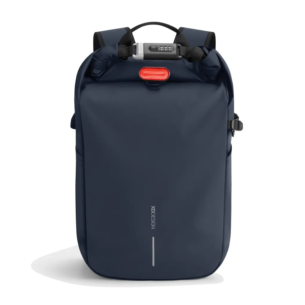 Urban wasserabweisender Anti-Diebstahl Rucksack, navy blau – Bild 9