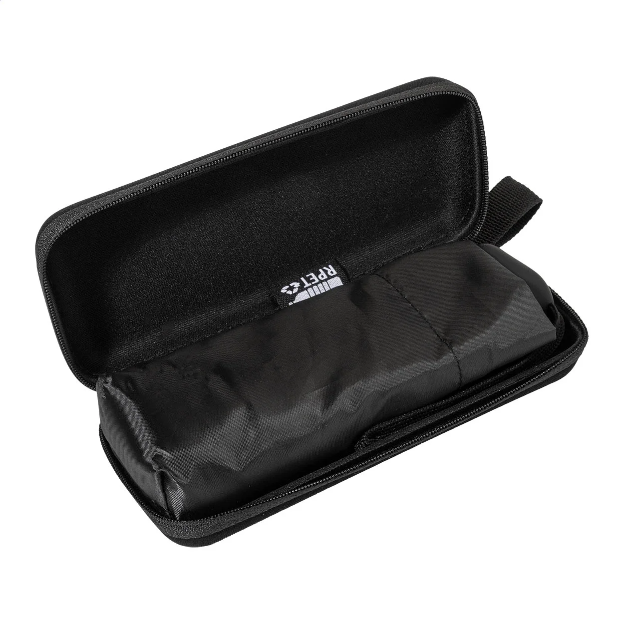 Mini-Taschenschirm Fractus aus RPET, schwarz – Bild 4