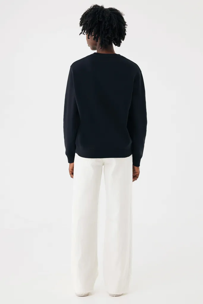 IQONIQ Torla Rundhals-Pullover aus recycelter Baumwolle, schwarz – Bild 8