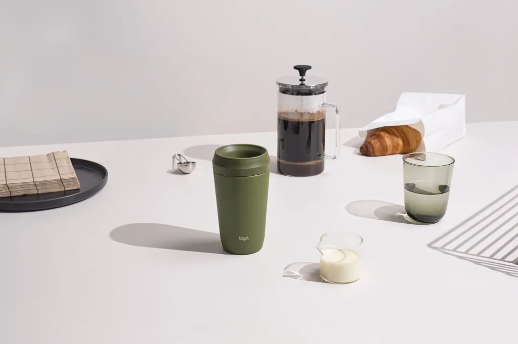 Topl-Trinkbecher aus rec. Stahl mit 360-Grad-Deckel 354ml, grün – Bild 7